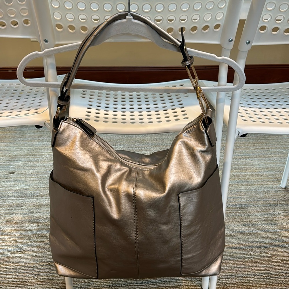 Light Gold/ Silver Metallic Handbag